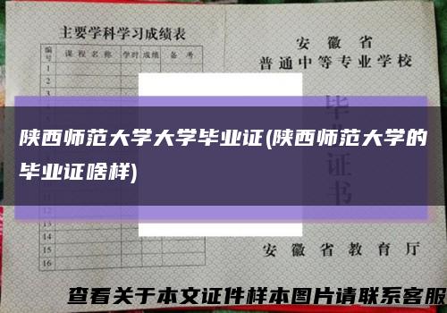 陜西師范大學大學畢業證(陜西師范大學的畢業證啥樣)縮略圖