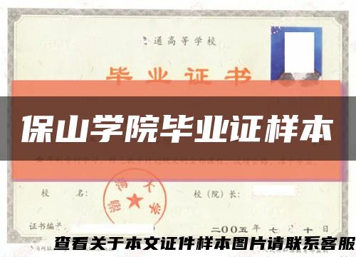 保山學院畢業證樣本縮略圖