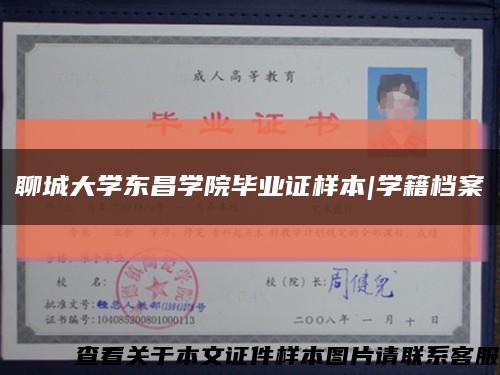 聊城大學東昌學院畢業證樣本|學籍檔案縮略圖