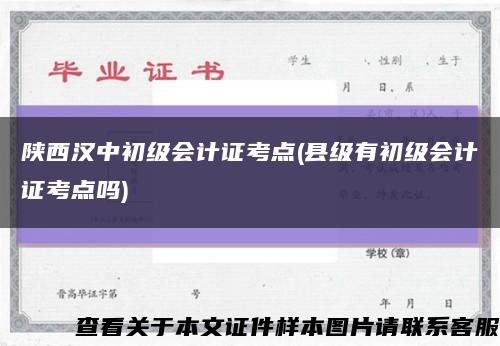 陜西漢中初級會計證考點(縣級有初級會計證考點嗎)縮略圖