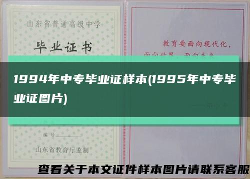 1994年中專畢業證樣本(1995年中專畢業證圖片)縮略圖