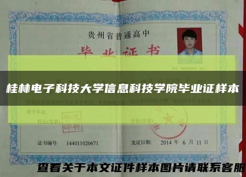 桂林電子科技大學信息科技學院畢業證樣本縮略圖