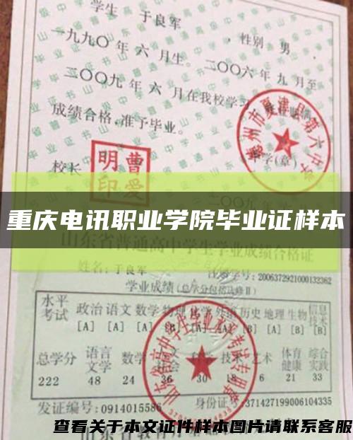 重慶電訊職業學院畢業證樣本縮略圖