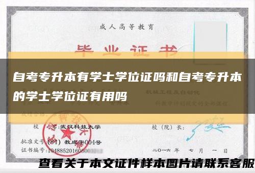 自考專升本有學士學位證嗎和自考專升本的學士學位證有用嗎縮略圖