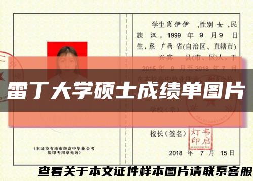 雷丁大學碩士成績單圖片縮略圖