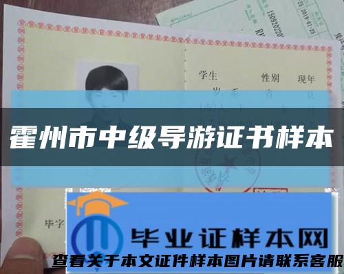 霍州市中級導游證書樣本縮略圖