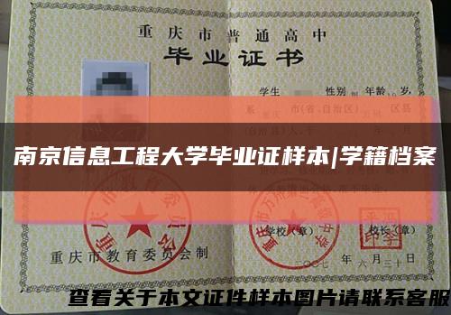 南京信息工程大學畢業證樣本|學籍檔案縮略圖