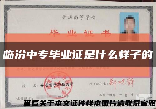 臨汾中專畢業證是什么樣子的縮略圖