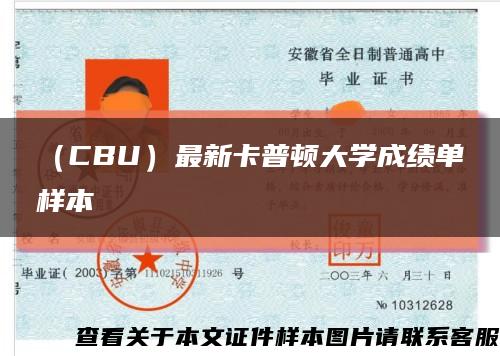 （CBU）最新卡普頓大學成績單樣本縮略圖