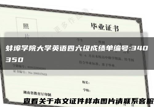 蚌埠學院大學英語四六級成績單編號:340350縮略圖