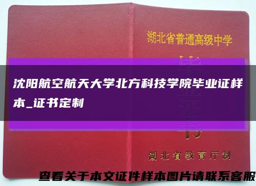 沈陽航空航天大學北方科技學院畢業證樣本_證書定制縮略圖
