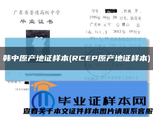 韓中原產地證樣本(RCEP原產地證樣本)縮略圖