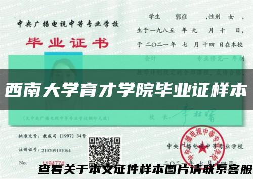 西南大學育才學院畢業證樣本縮略圖