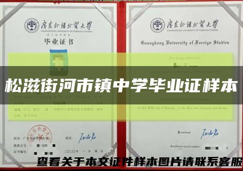 松滋街河市鎮中學畢業證樣本縮略圖