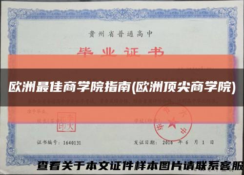 歐洲最佳商學院指南(歐洲頂尖商學院)縮略圖