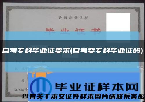 自考?？飘厴I證要求(自考要?？飘厴I證嗎)縮略圖
