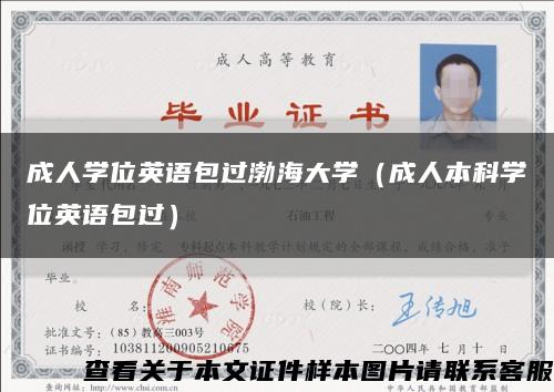 成人學位英語包過渤海大學（成人本科學位英語包過）縮略圖