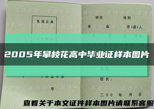 2005年攀枝花高中畢業證樣本圖片縮略圖