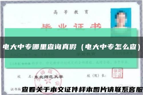 電大中專哪里查詢真假（電大中專怎么查）縮略圖
