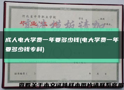 成人電大學費一年要多少錢(電大學費一年要多少錢?？?縮略圖