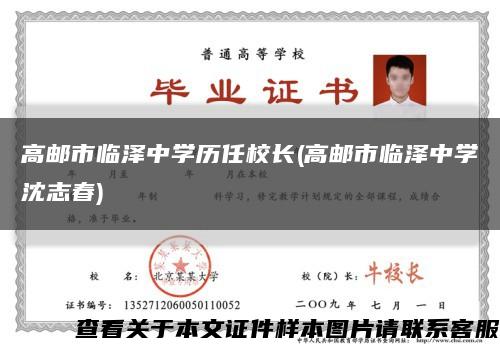 高郵市臨澤中學歷任校長(高郵市臨澤中學沈志春)縮略圖