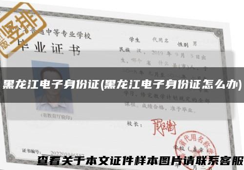 黑龍江電子身份證(黑龍江電子身份證怎么辦)縮略圖