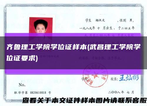 齊魯理工學院學位證樣本(武昌理工學院學位證要求)縮略圖