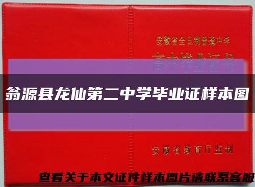 翁源縣龍仙第二中學畢業證樣本圖縮略圖
