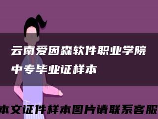 云南愛因森軟件職業學院中專畢業證樣本縮略圖