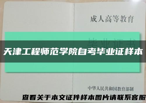 天津工程師范學院自考畢業證樣本縮略圖