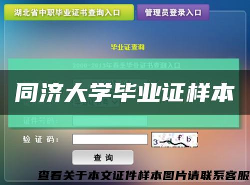 同濟大學畢業證樣本縮略圖