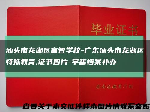 汕頭市龍湖區育智學校-廣東汕頭市龍湖區特殊教育,證書圖片-學籍檔案補辦縮略圖