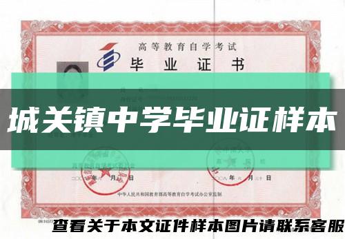 城關鎮中學畢業證樣本縮略圖