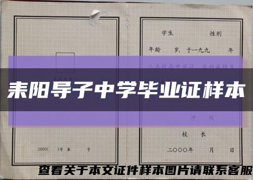 耒陽導子中學畢業證樣本縮略圖