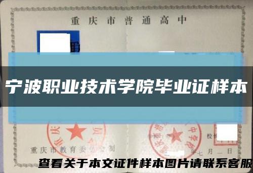 寧波職業技術學院畢業證樣本縮略圖