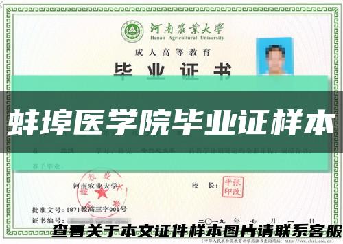 蚌埠醫學院畢業證樣本縮略圖