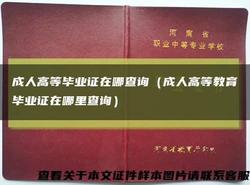 成人高等畢業證在哪查詢（成人高等教育畢業證在哪里查詢）縮略圖