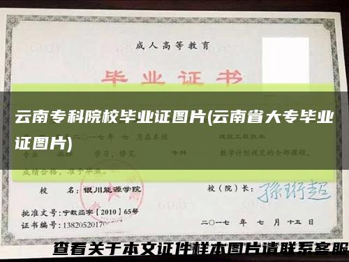 云南?？圃盒．厴I證圖片(云南省大專畢業證圖片)縮略圖