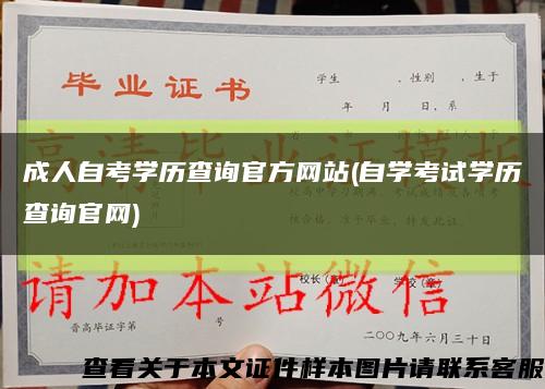 成人自考學歷查詢官方網站(自學考試學歷查詢官網)縮略圖