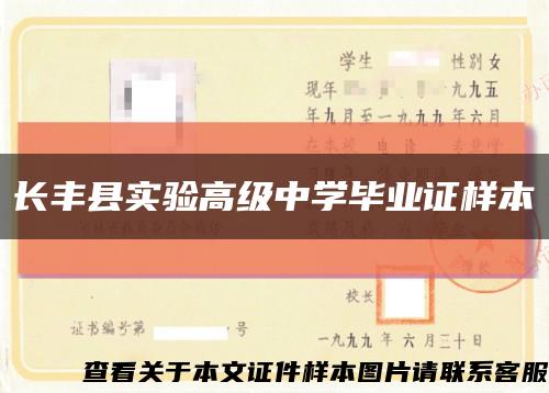 長豐縣實驗高級中學畢業證樣本縮略圖