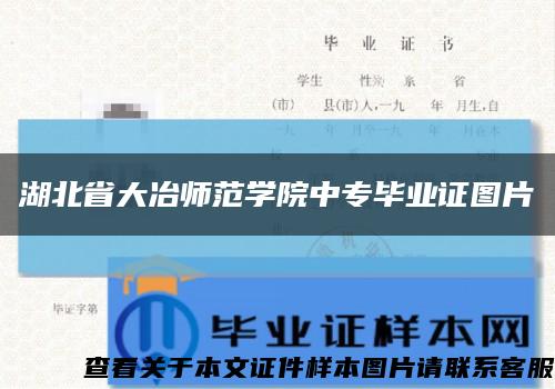 湖北省大冶師范學院中專畢業證圖片縮略圖
