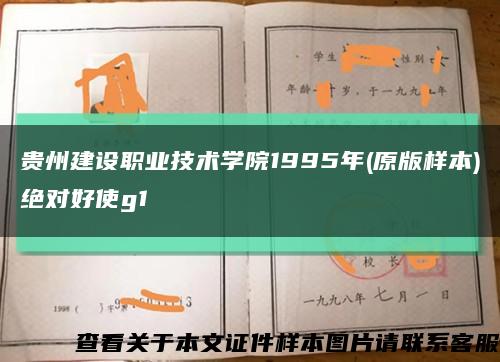 貴州建設職業技術學院1995年(原版樣本)絕對好使g1縮略圖