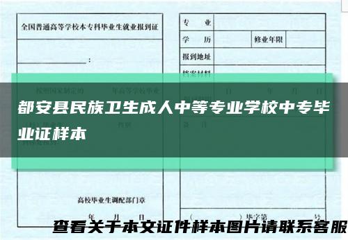 都安縣民族衛生成人中等專業學校中專畢業證樣本縮略圖