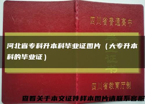 河北省?？粕究飘厴I證圖片（大專升本科的畢業證）縮略圖