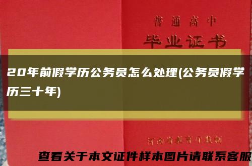 20年前假學歷公務員怎么處理(公務員假學歷三十年)縮略圖