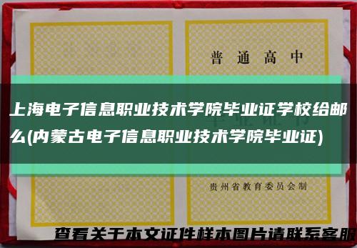 上海電子信息職業技術學院畢業證學校給郵么(內蒙古電子信息職業技術學院畢業證)縮略圖