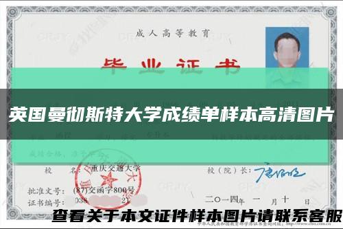 英國曼徹斯特大學成績單樣本高清圖片縮略圖