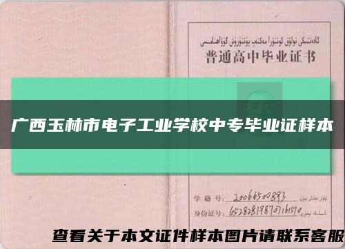 廣西玉林市電子工業學校中專畢業證樣本縮略圖