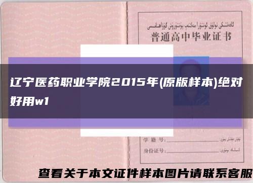 遼寧醫藥職業學院2015年(原版樣本)絕對好用w1縮略圖