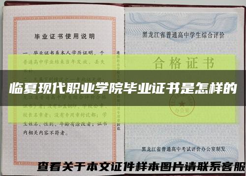 臨夏現代職業學院畢業證書是怎樣的縮略圖